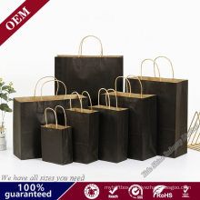 Wholesale Custom Logo Printed Durable Pink /Black/Brown/White Kraft Paper Bag with Handle